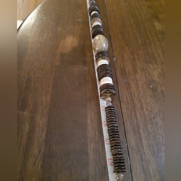 Vtg Wood Bead Necklace 19" Choker Style - Picture 11 of 16